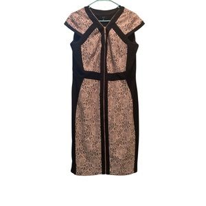 JAX rose gold floral lace and black dress 😍